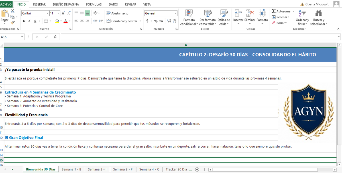 Planificación de Entrenamiento 30 días en casa -Base.