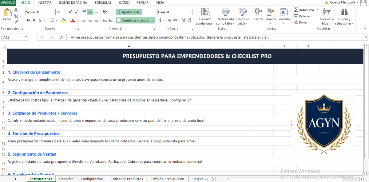Presupuesto para emprendedores.