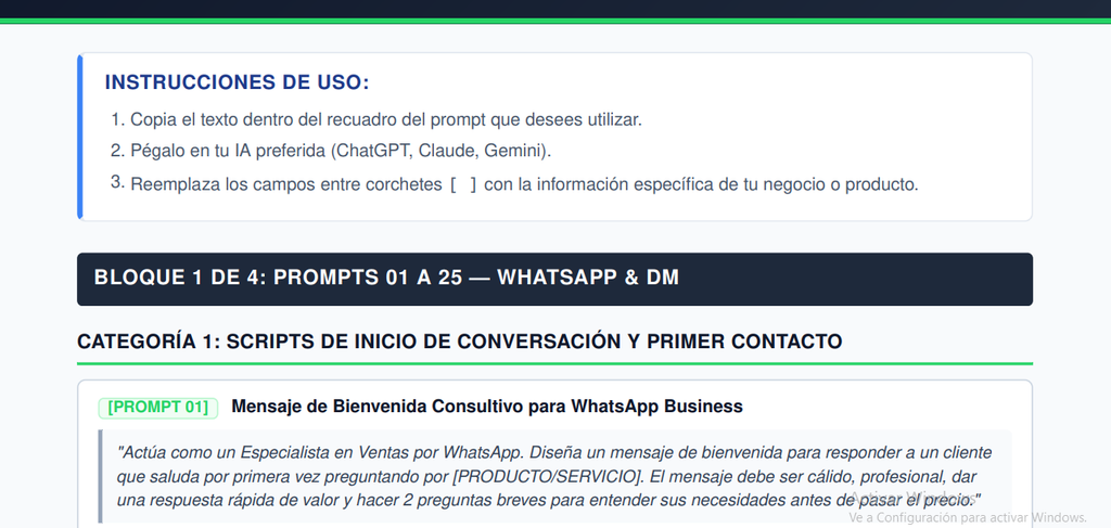 200 Prompts para ChatGPT: Vendé más en WhatsApp e Instagram 🤖