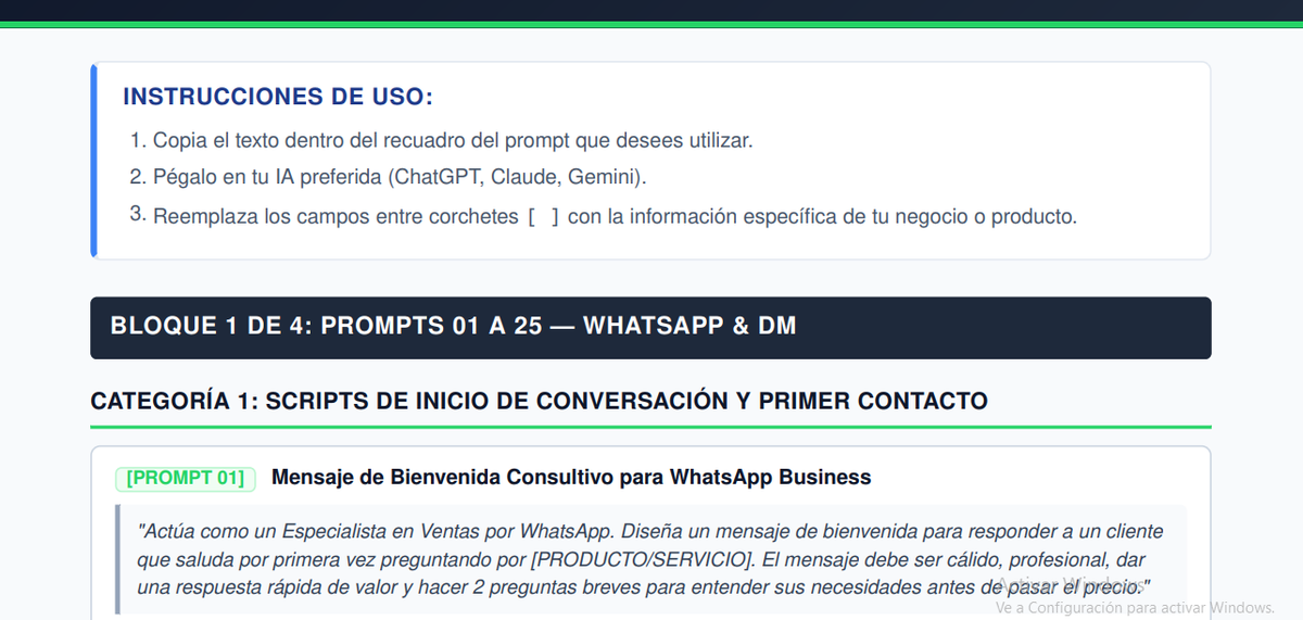 200 Prompts para ChatGPT: Vendé más en WhatsApp e Instagram 🤖