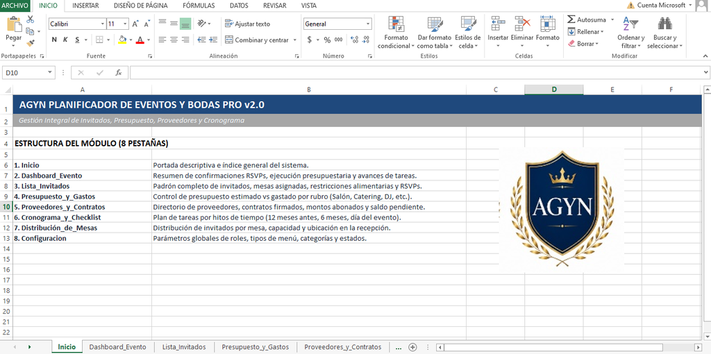 Planificador de Eventos y Bodas.
