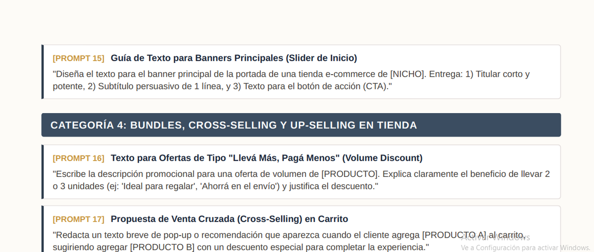 Prompts de IA para E-commerce: Más ventas, más rentabilidad.
