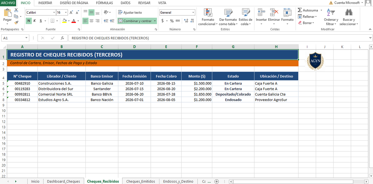 Control de Cheques.