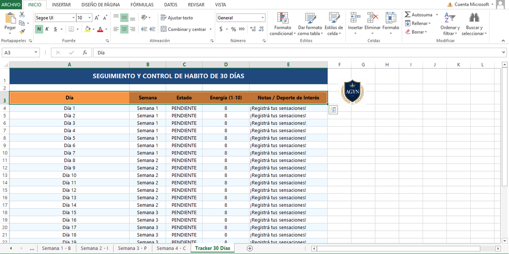 Planificación de Entrenamiento 30 días en casa -Base.