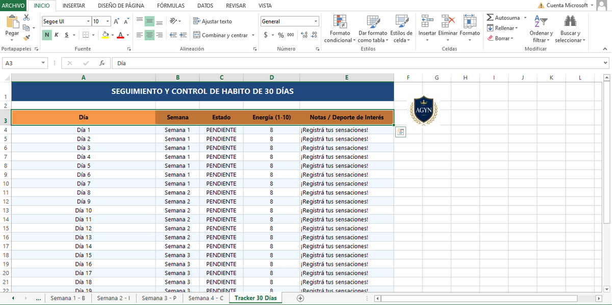 Planificación de Entrenamiento 30 días en casa -Base.