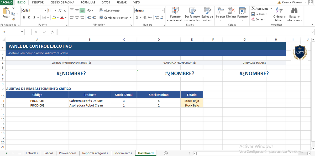 Control de Inventario y Stock.