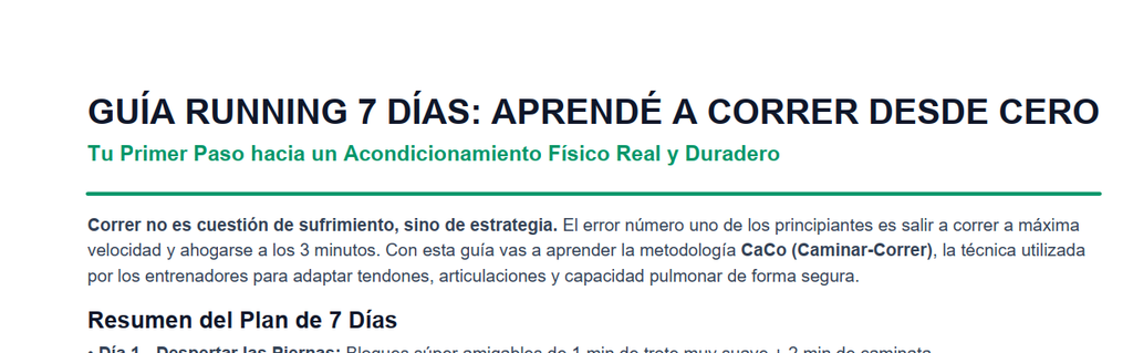 Planificacion de Running 7 días - Base.