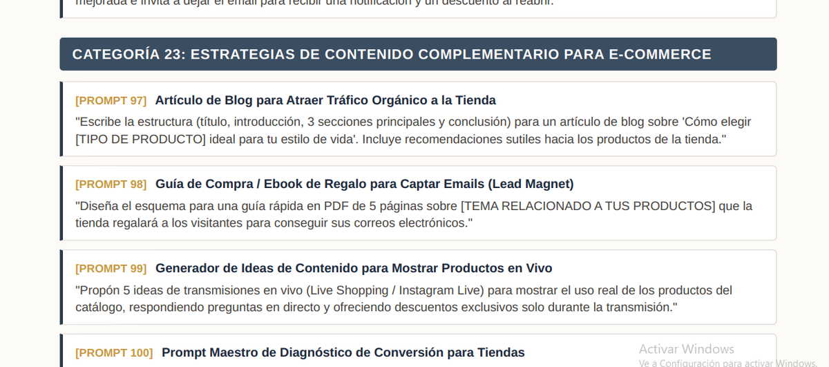 Prompts de IA para E-commerce: Más ventas, más rentabilidad.