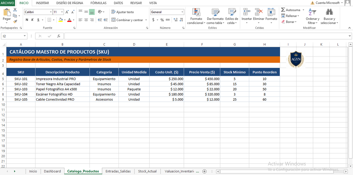 Control de Inventario y Stock.