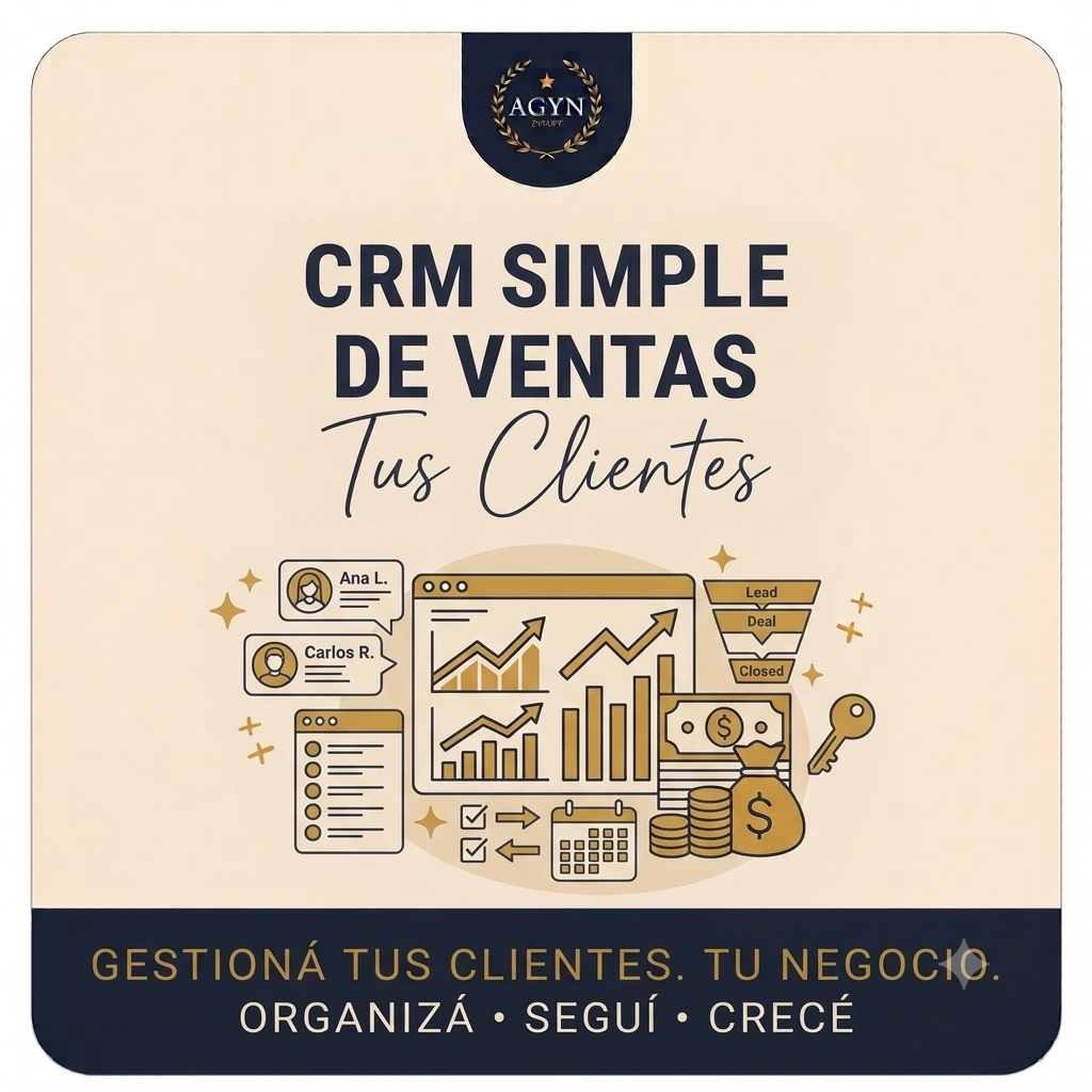 CRM de Ventas en Excel — Organizá clientes y cerrá más ventas