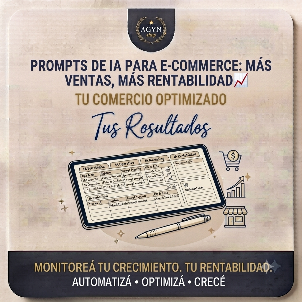 Prompts de IA para E-commerce: Más ventas, más rentabilidad.